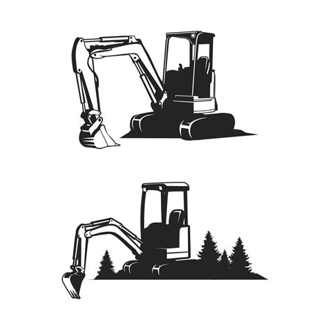 clipart mini excavator silhoete|mini excavator silhouette 6132637 Vector Art at Vecteezy.